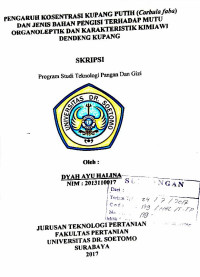 Image of PENGARUH KONSENTRASI KUPANG (CORBULA FABA) DAN JENIS BAHAN PENGISI TERHADAP MUTU ORGANOLEPTIK DAN KARAKTERISTIK KIMIAWI DENDENG KUPANG