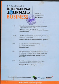 Image of GADJAH MADA INTERNATIONAL JOURNAL OF BUSINESS, VOL. 19, NO. 1  JANUARI - APRIL 2017