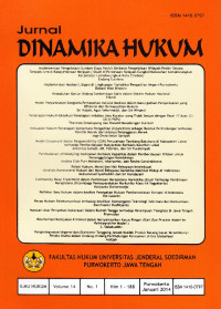 Image of JURNAL DINAMIKA HUKUM, VOL.14, NO.1. JANUARI 2014