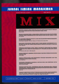 Image of JURNAL ILMIAH MANAJEMEN MIX : VOLUME V NOMOR 02/ JUNI 2015