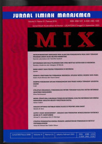 Image of JURNAL ILMIAH MANAJEMEN MIX : VOLUME V NOMOR 03/ OKTOBER 2015