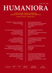 Image of HUMANIORA : JURNAL BUDAYA, SASTRA, DAN BAHASA, VOL. 28, NO. 2, JUNE 2016