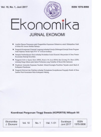 Image of EKONOMIKA : JURNAL EKONOMI, VOL. 10, NO. 1 , JUNI 2017